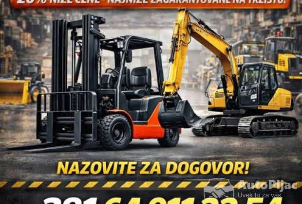 Prodaja novih bagera, viljuskara I drugih masina